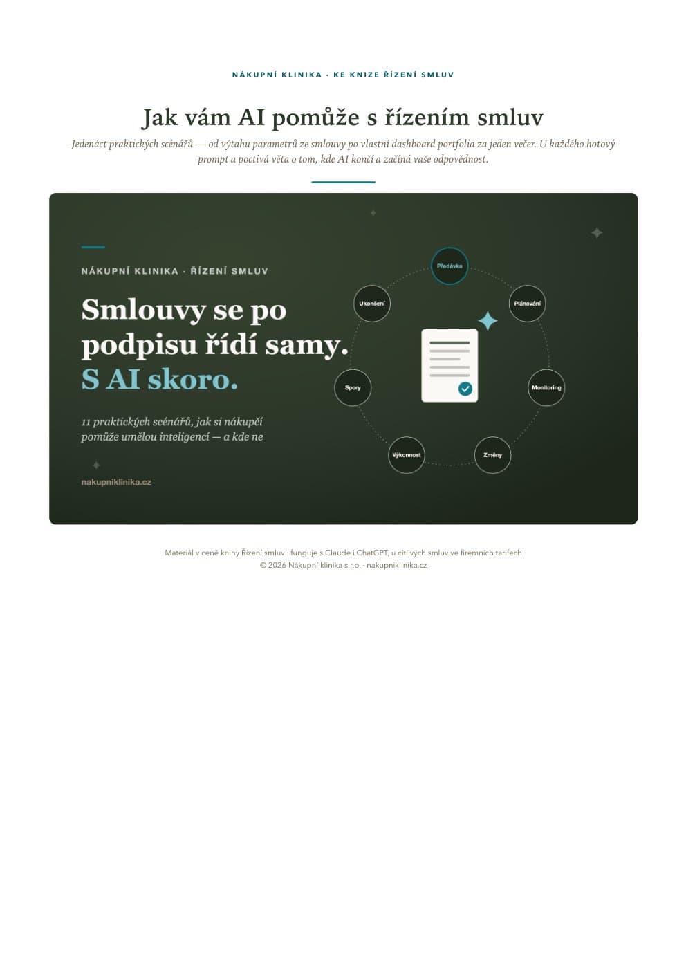 Titulní strana AI průvodce Jak vám AI pomůže s řízením smluv